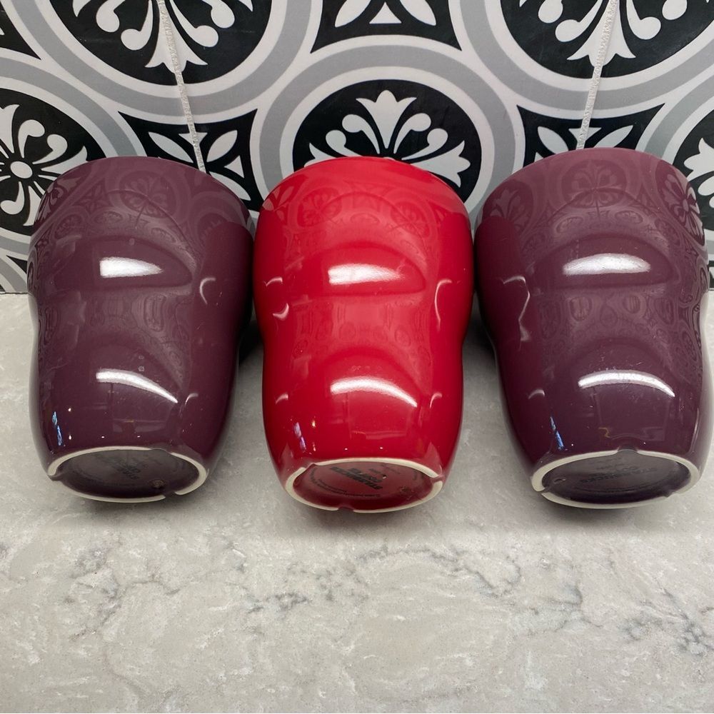 Starbucks Double Walled Mug Aida Red Eggplant Purple Handless Insulated - Picture 11 of 15